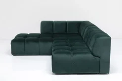 Ecksofa Belami Velvet Dunkelgrün Links 265cm
