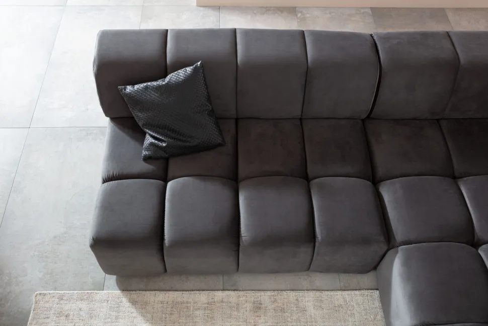 Ecksofa Belami Velvet Grau Rechts