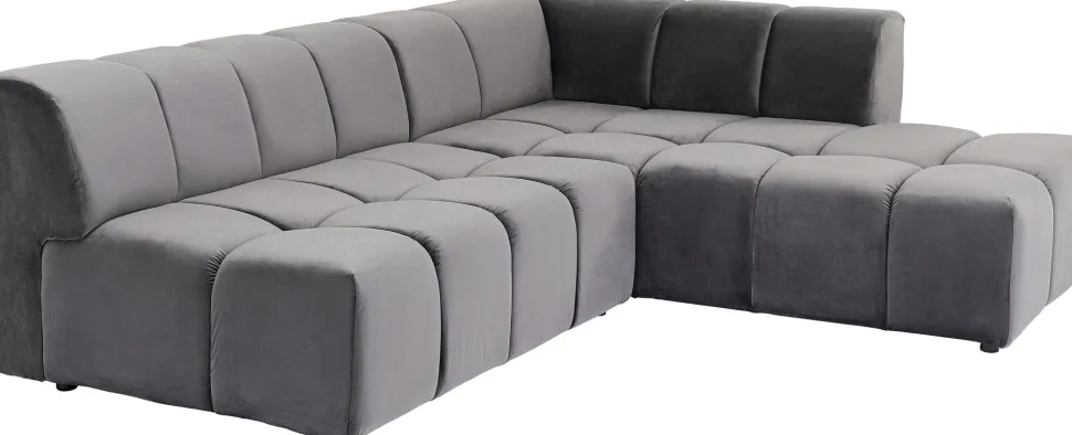 Ecksofa Belami Velvet Grau Rechts