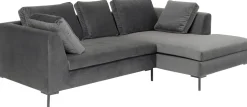 Ecksofa Gianni Velvet Grau 270x167cm Rechts