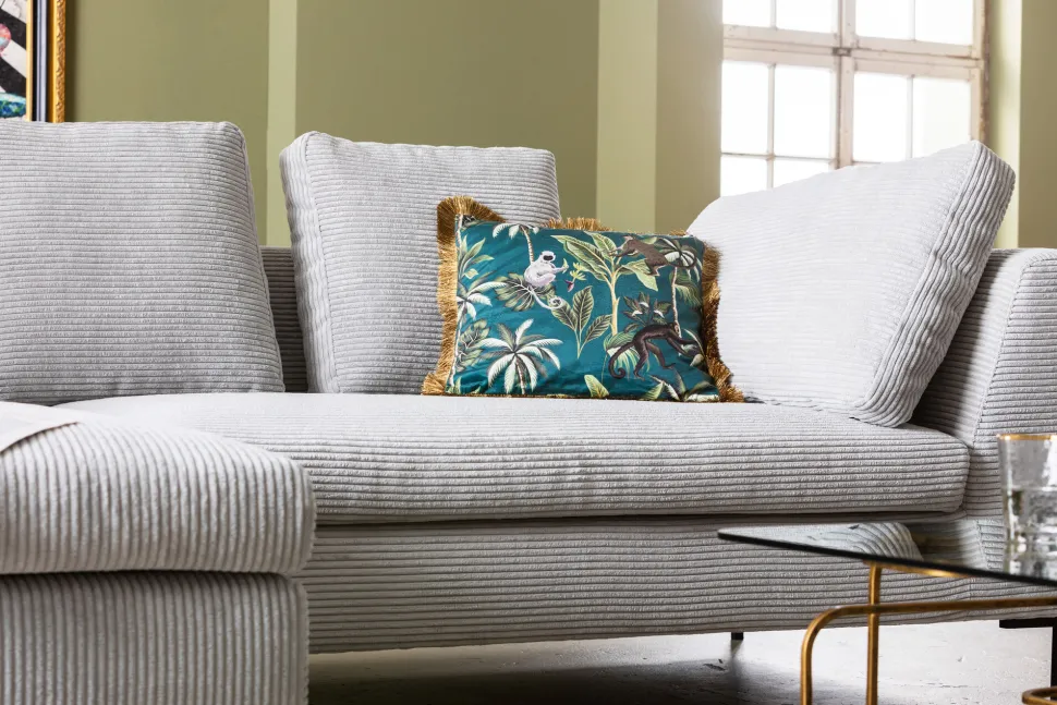 Ecksofa Gianni Cord Grau Links