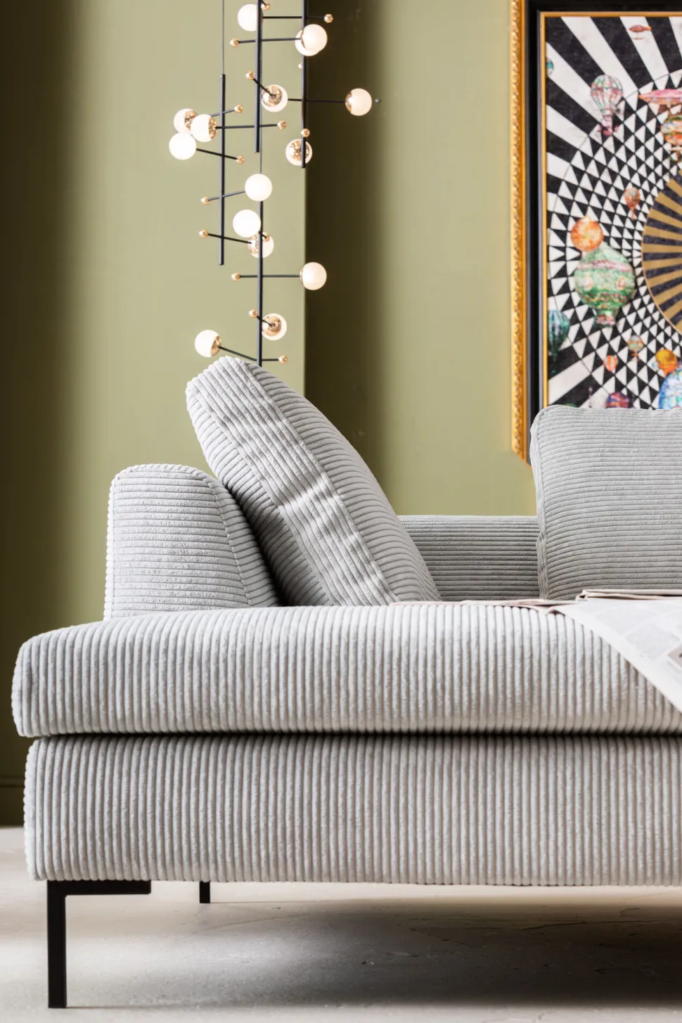 Ecksofa Gianni Cord Grau Links