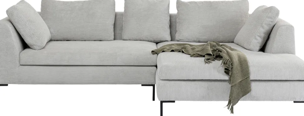 Ecksofa Gianni Cord Grau Rechts