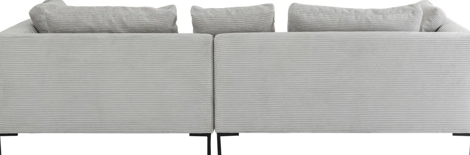 Ecksofa Gianni Cord Grau Rechts