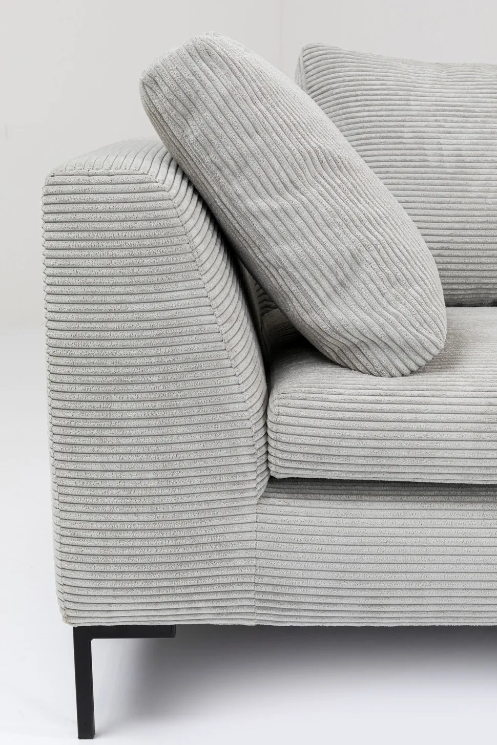 Ecksofa Gianni Cord Grau Rechts