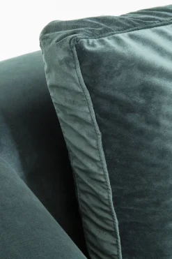 Ecksofa Gianni Velvet Dunkelgrün Rechts Schwarz