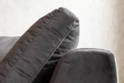 Ecksofa Gianni Velvet Grau Rechts Schwarz