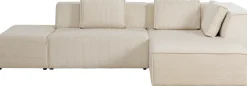 Ecksofa Infinity Ottomane Cord Creme Rechts