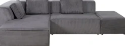 Ecksofa Infinity Ottomane Cord Grau Links