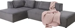Ecksofa Infinity Ottomane Cord Grau Links
