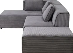 Ecksofa Infinity Ottomane Cord Grau Links