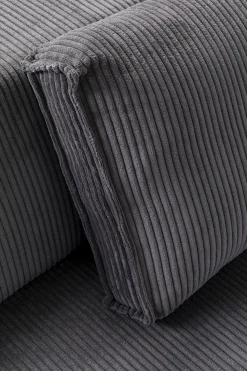 Ecksofa Infinity Ottomane Cord Grau Links