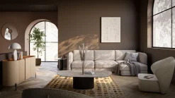 Ecksofa Karma Creme Rechts