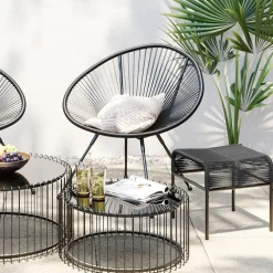 Fußhocker Acapulco Mono Schwarz