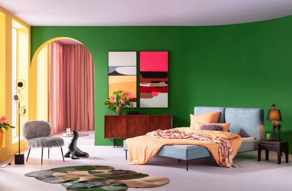 Gerahmtes Bild Abstract Shapes Orange 73x143cm