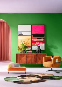 Gerahmtes Bild Abstract Shapes Orange 73x143cm