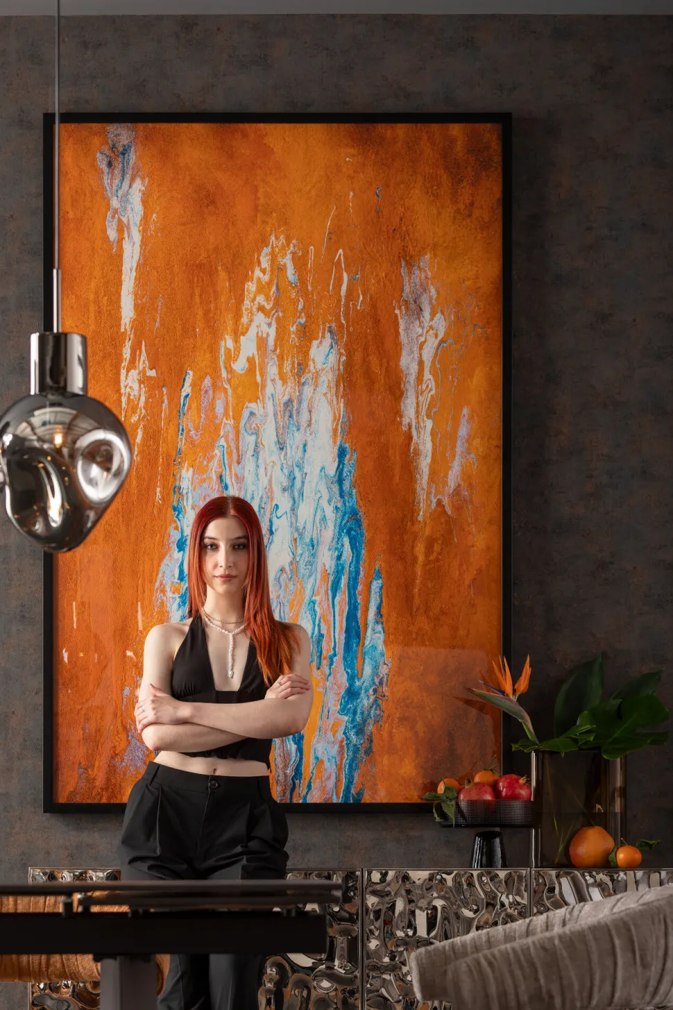 Gerahmtes Bild Artistas Orange 120x180cm