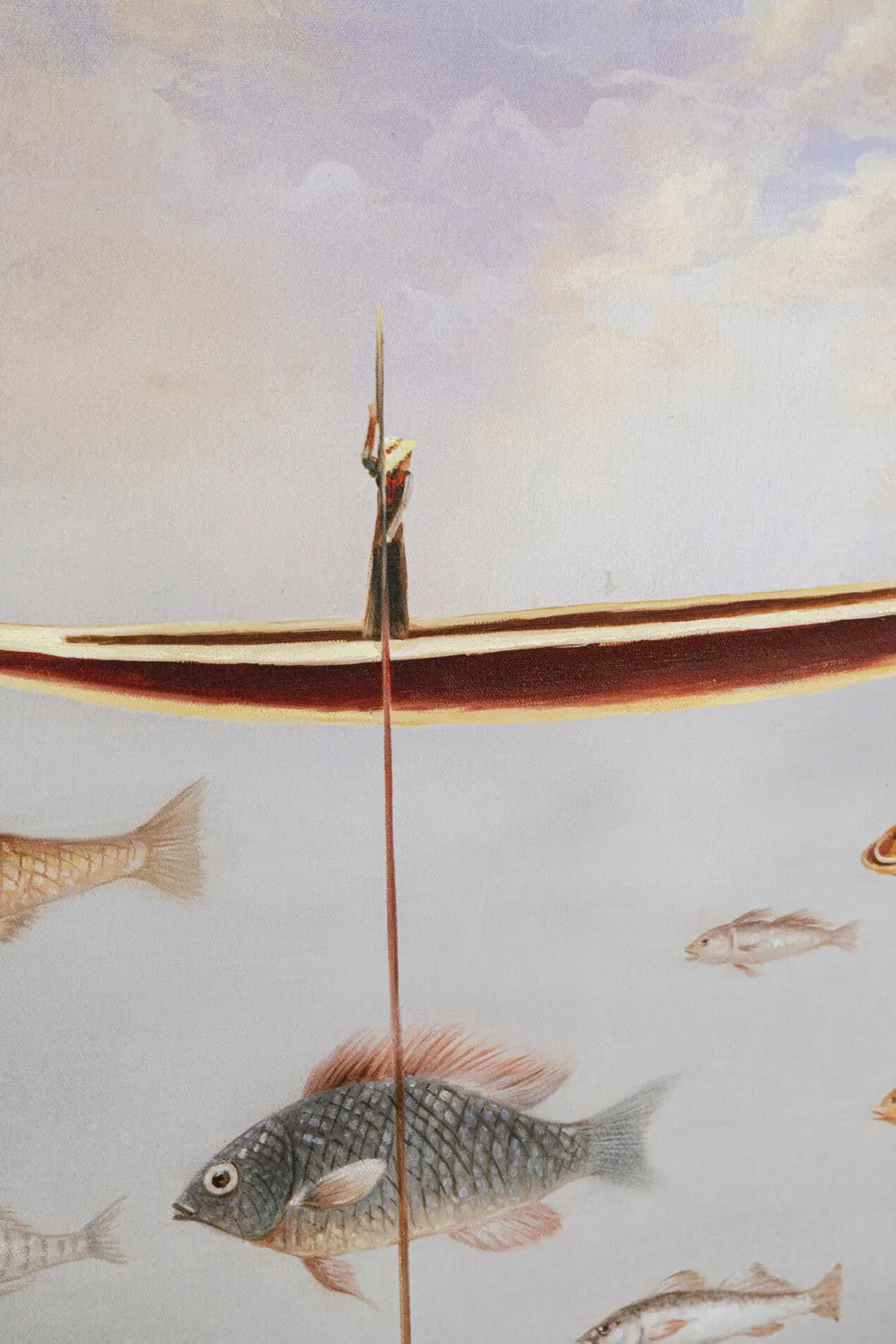 Gerahmtes Bild Cloud Fisherman Boat 60x120cm