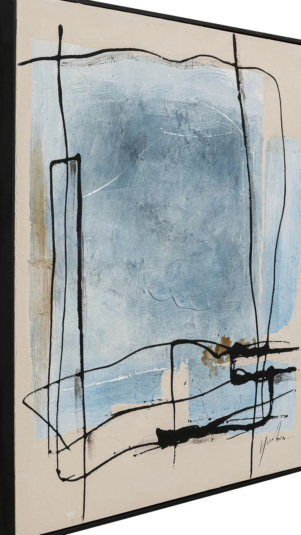 Gerahmtes Bild Dust Blau 100x100cm