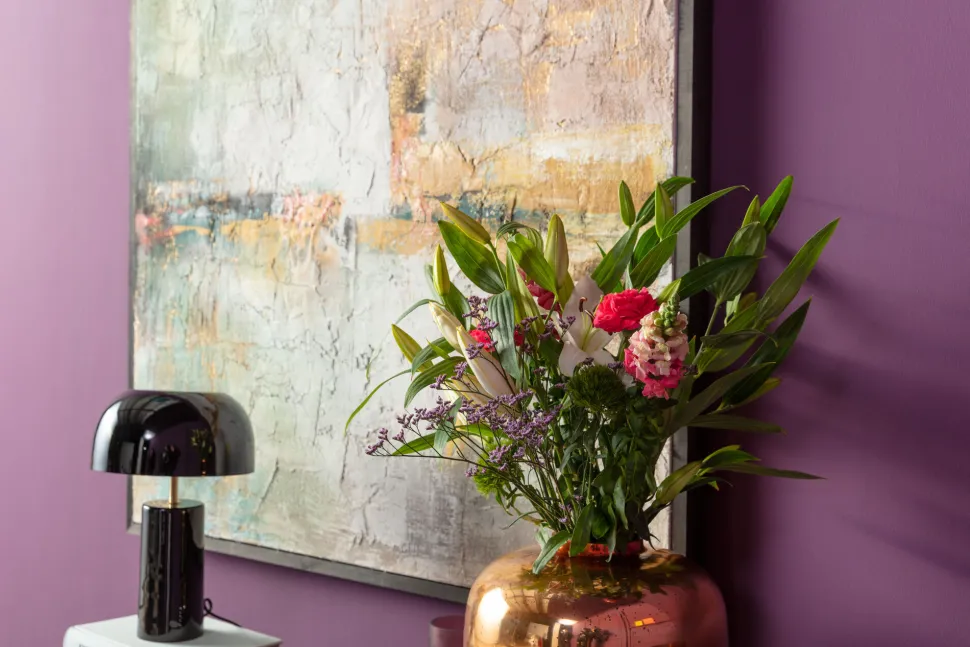 Gerahmtes Bild Dust Gold 120x120cm