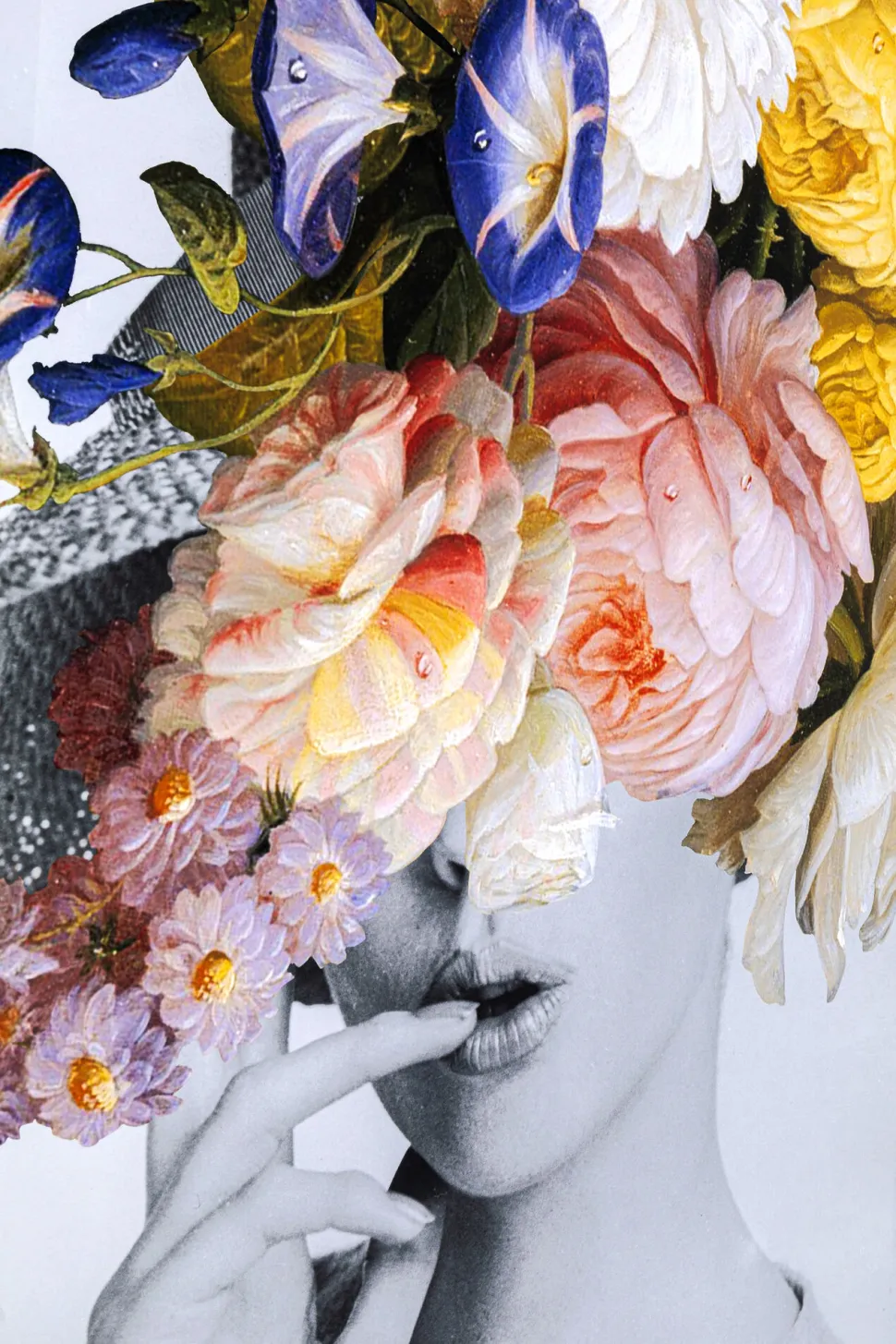 Gerahmtes Bild Flower Lady Pastell 117x154cm