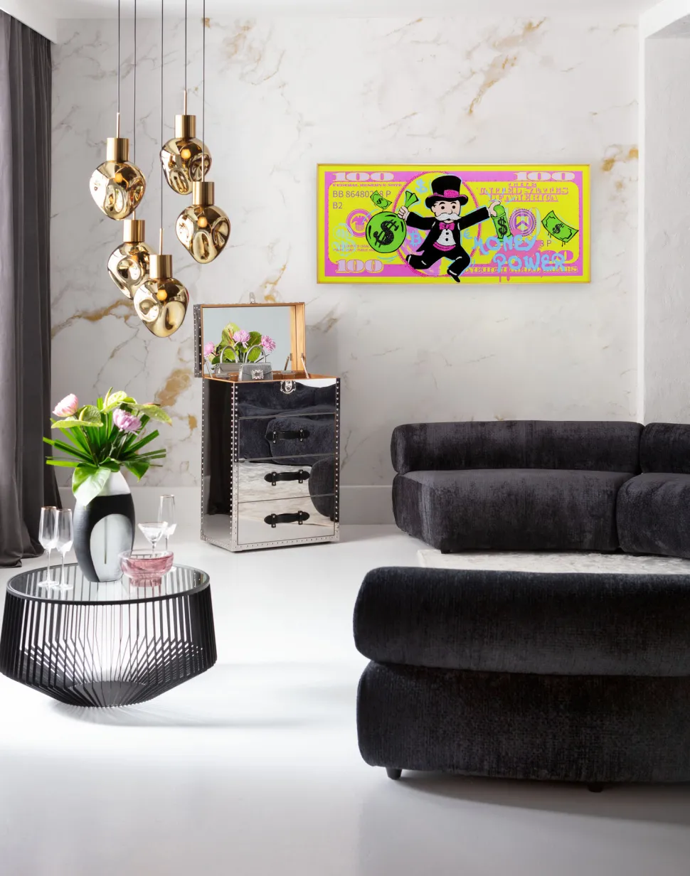 Gerahmtes Bild Graffiti Money 70x160cm