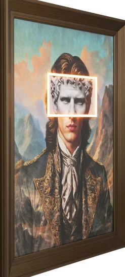 Gerahmtes Bild LED Art Gentleman 80x100cm