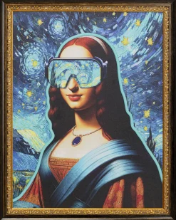 Gerahmtes Bild LED Art Lady 80x100cm