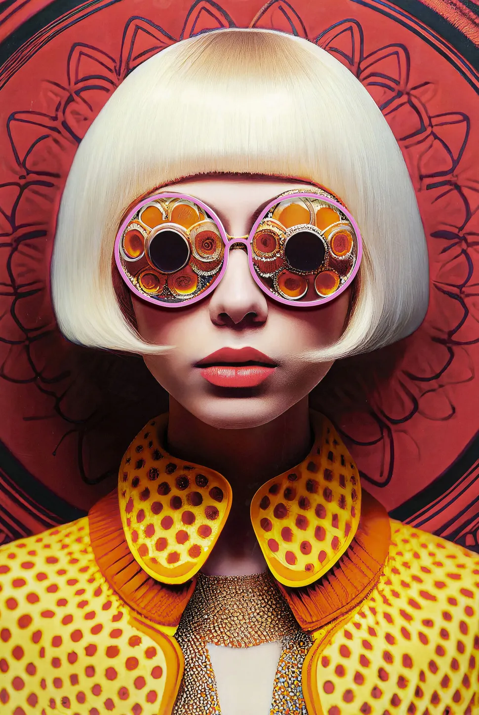 Gerahmtes Bild LED Fancy Blonde Lady 120x80cm