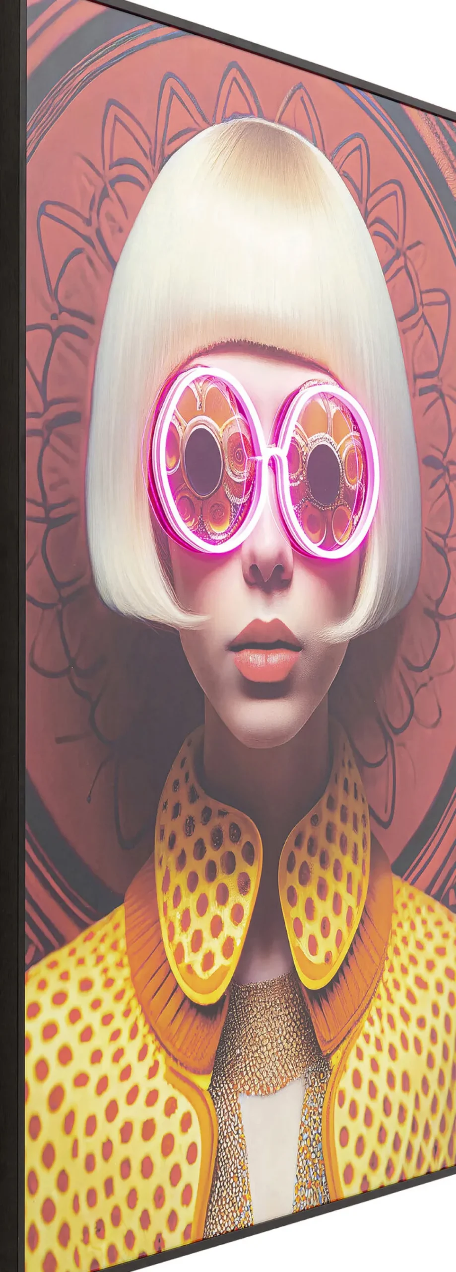 Gerahmtes Bild LED Fancy Blonde Lady 120x80cm