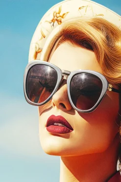 Gerahmtes Bild LED Jetset Pose Lady 120x80cm