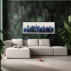 Gerahmtes Bild Shadow Skyline Blue 160x60cm