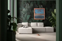 Gerahmtes Bild Silence Blau 120x120cm