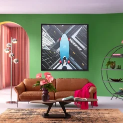 Gerahmtes Bild Skyline Skater 149x149cm