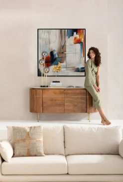 Gerahmtes Bild Visione Obliquo 100x100cm