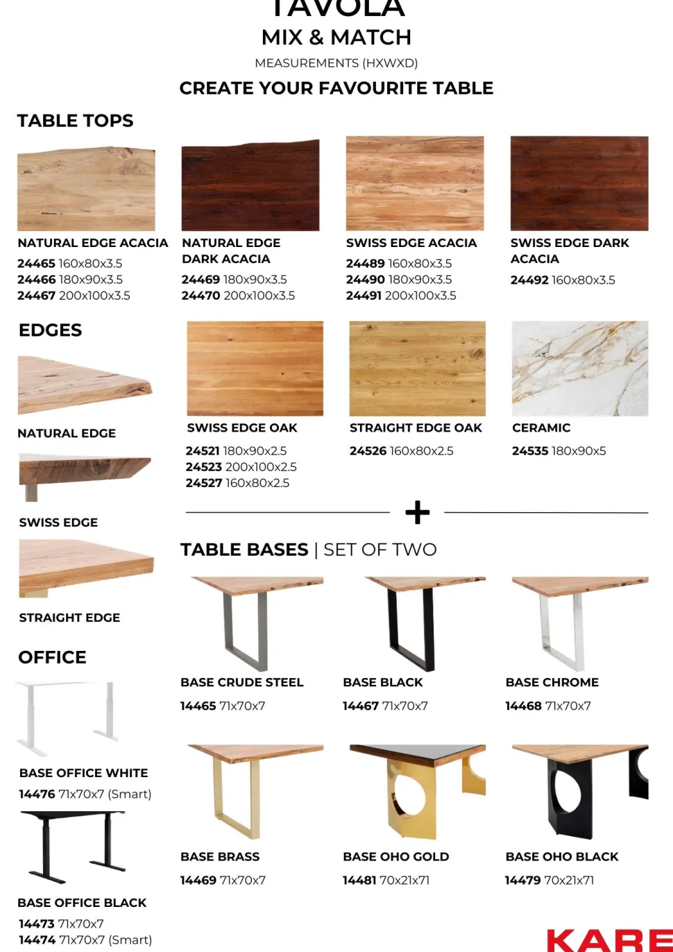 Gestell Tavola Office Schwarz Smart