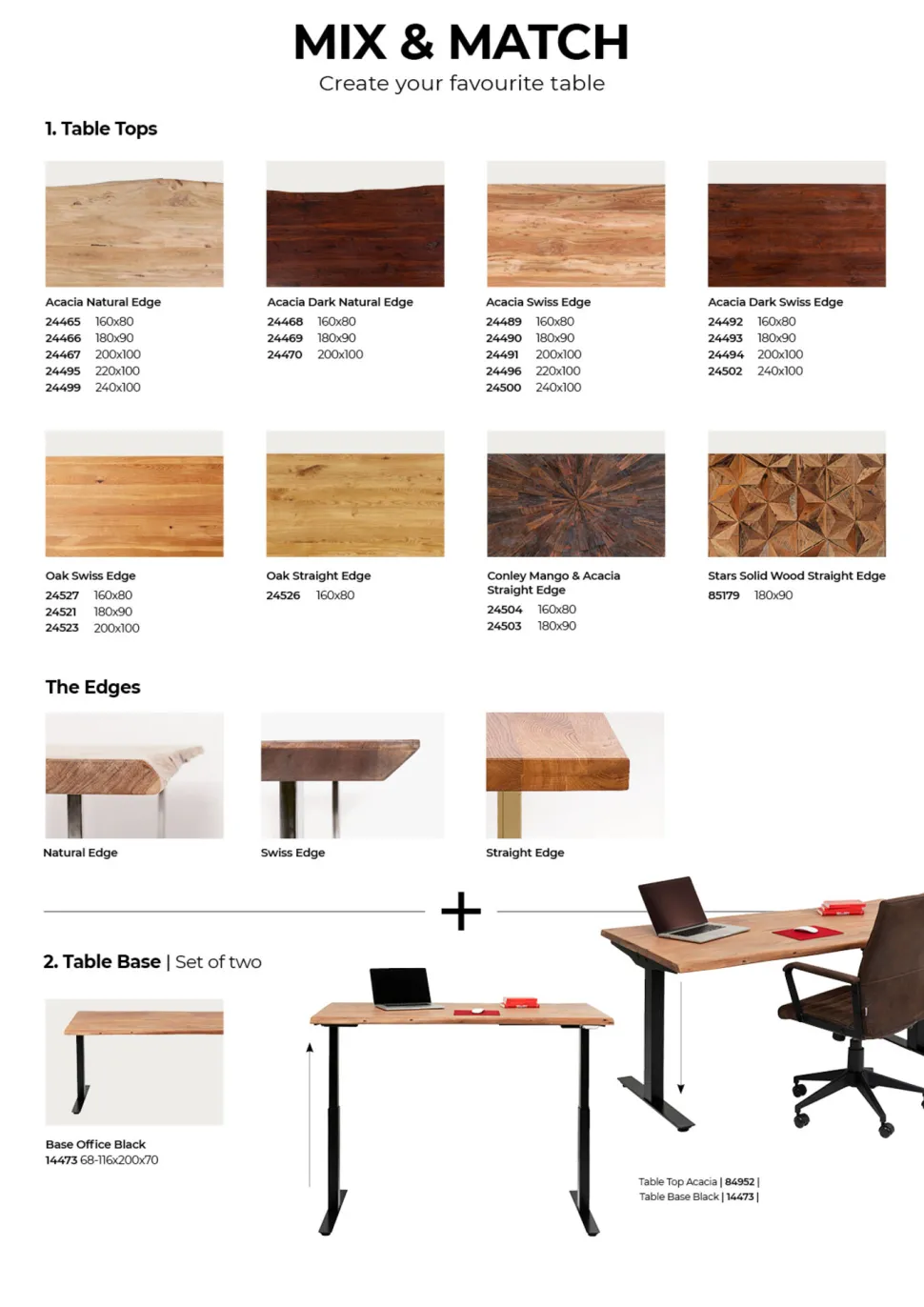 Gestell Tavola Office Schwarz Smart