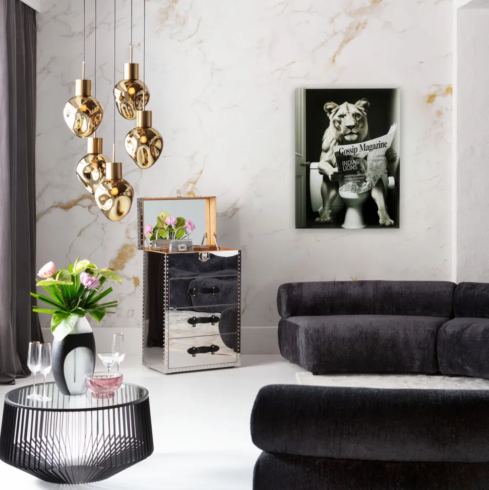 Glasbild Bath Löwin 60x80cm