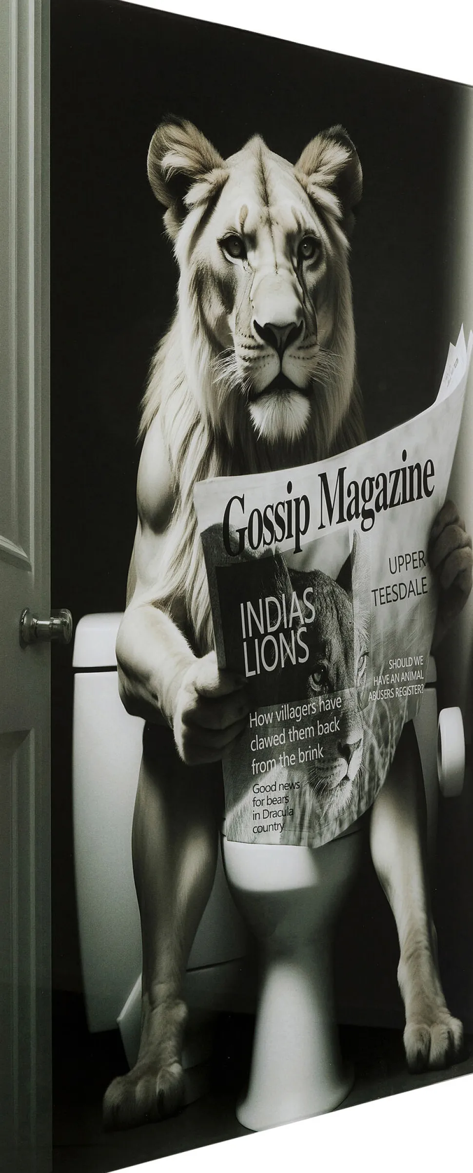 Glasbild Bath Löwin 60x80cm