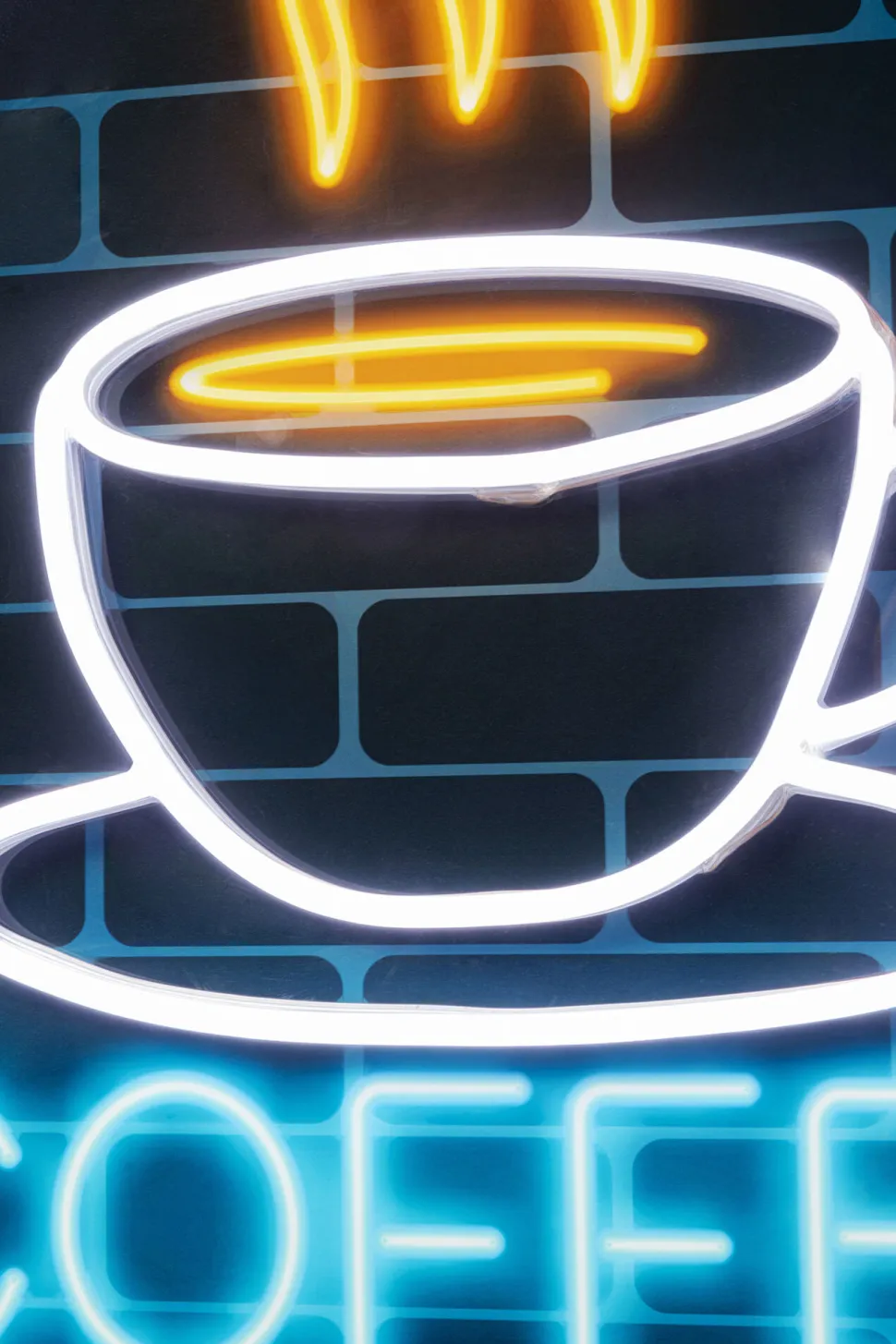 Glasbild Coffee LED 80x80cm