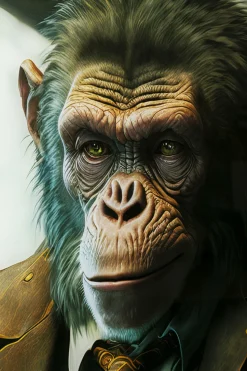 Glasbild Drinking Monkey 100x100cm