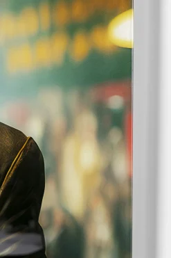 Glasbild Drinking Monkey 100x100cm