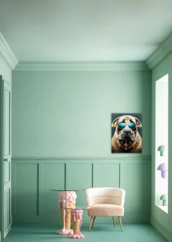 Glasbild Fashion Dog 60x80cm