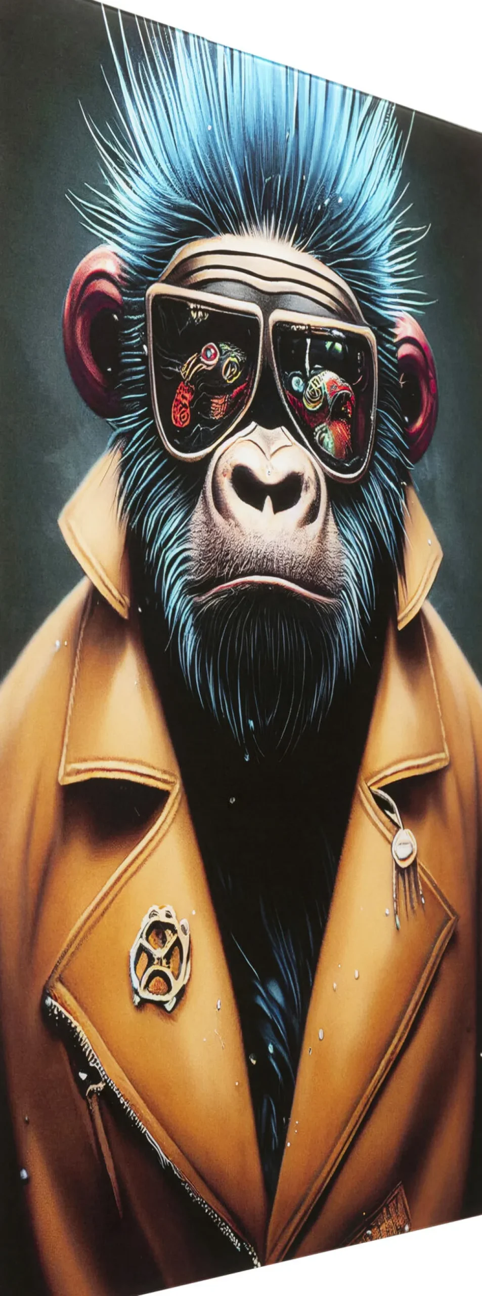Glasbild Fashion Gorilla 60x80cm
