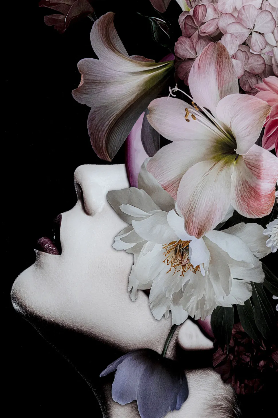 Glasbild Flowery Beauty 80x120cm