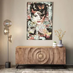 Glasbild Lady Butterfly 100x150cm