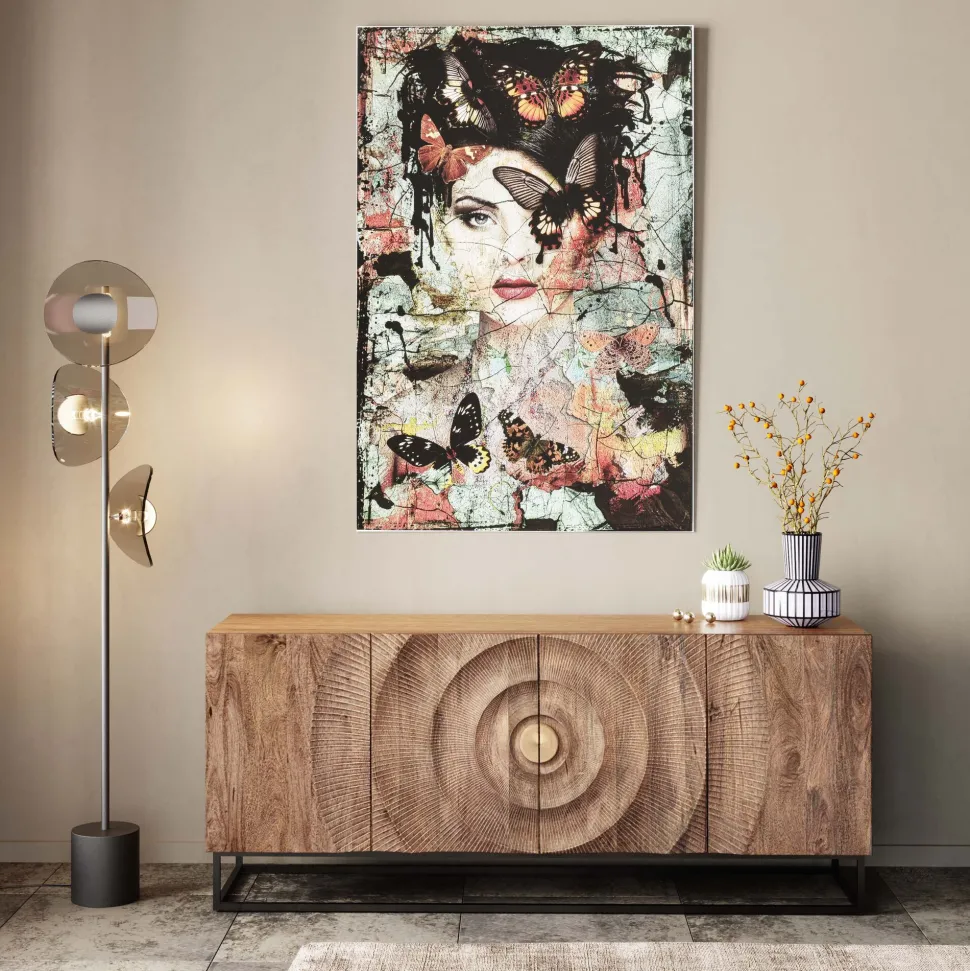 Glasbild Lady Butterfly 100x150cm