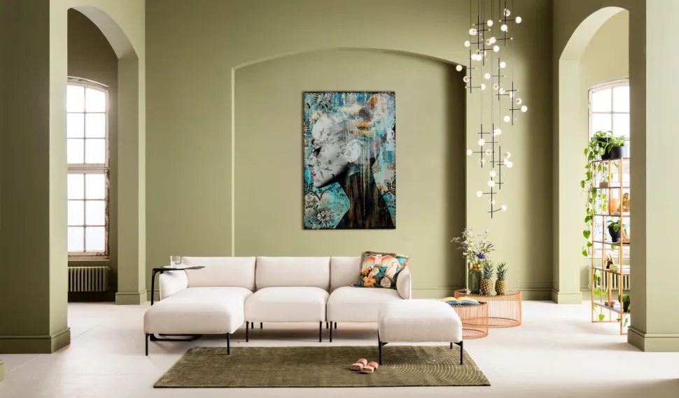 Glasbild Lady Flower 100x150cm