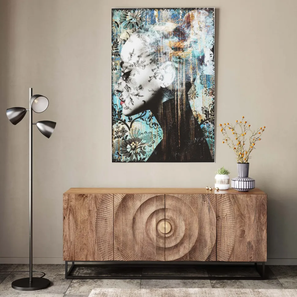 Glasbild Lady Flower 100x150cm