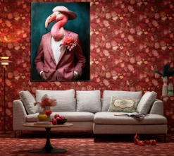 Glasbild Mister Flamingo 120x160cm